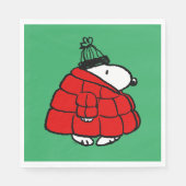 Serviette En Papier cacahuètes | Veste Snoopy Red Puffer (Devant)