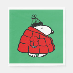 Serviette En Papier cacahuètes   Veste Snoopy Red Puffer