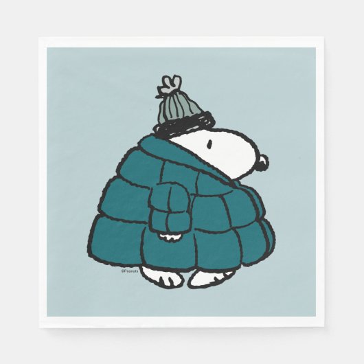 Serviette En Papier cacahuètes | Veste Snoopy Winter Puffer (Devant)