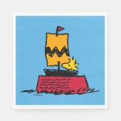 Serviette En Papier cacahuètes | Woodstock Snoopy Plat Bateau à voile (Devant)