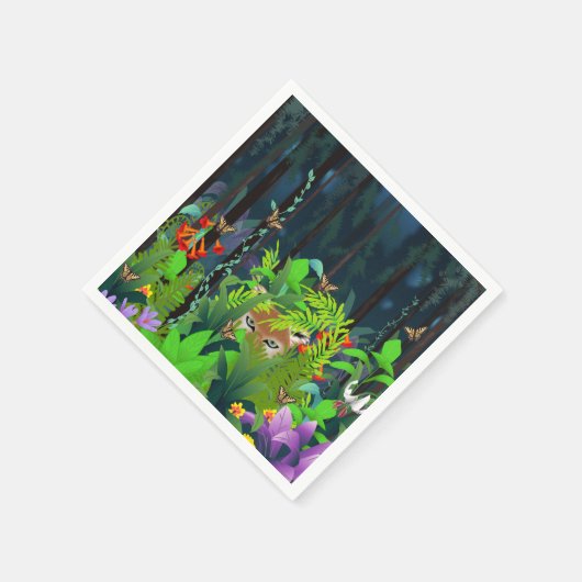 Serviette En Papier Caché Dans Le Foliage (Coin)