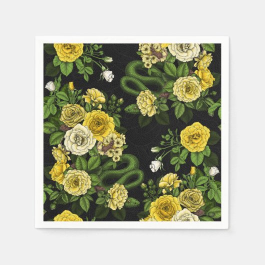 Serviette En Papier Caché en rose, jaune et vert (Devant)