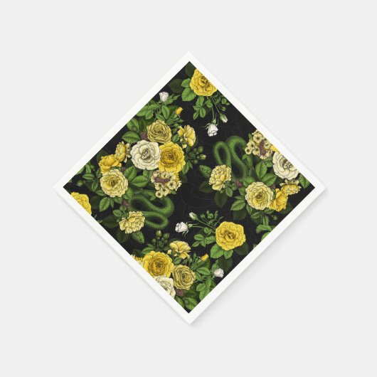 Serviette En Papier Caché en rose, jaune et vert (Coin)