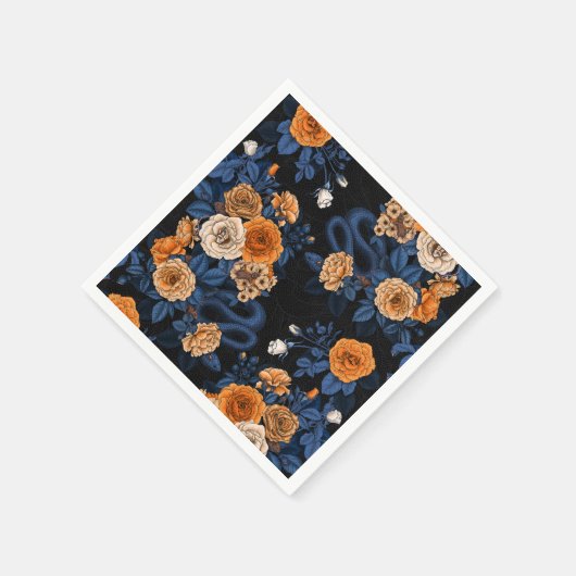 Serviette En Papier Caché en rose, orange et bleu (Coin)