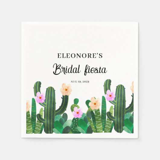 Serviette En Papier Cacti flowers  Bridal Fiesta  (Devant)