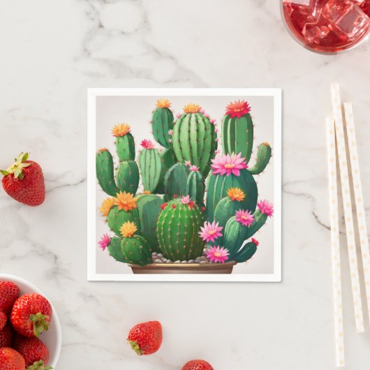 Serviette En Papier cactus (En situation)