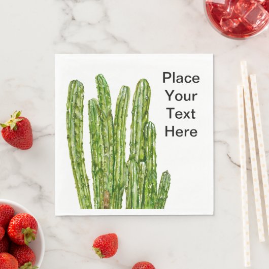 Serviette En Papier Cactus 2 Napkin (En situation)