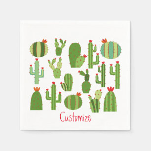 Serviette En Papier Cactus à fleurs rouges agrafés Plantes Thunder_Cov