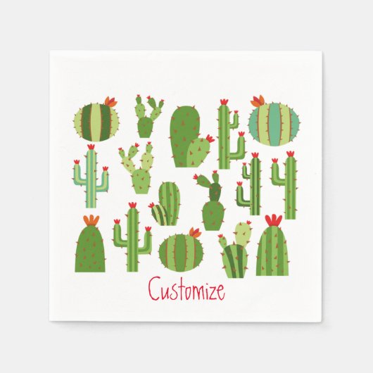 Serviette En Papier Cactus à fleurs rouges agrafés Plantes Thunder_Cov (Devant)