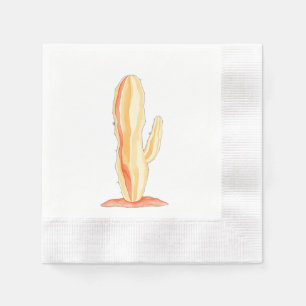 Serviette En Papier Cactus aquarelle avec brillance étoilée