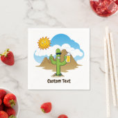 Serviette En Papier Cactus avec bière (En situation)