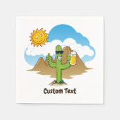 Serviette En Papier Cactus avec bière (Devant)