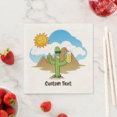 Serviette En Papier Cactus avec bière (En situation)