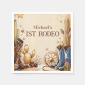 Serviette En Papier Cactus Desert 1st Rodeo Party (Devant)