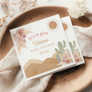 Serviette En Papier Cactus Desert, Arizona Girl Baby shower Bohemian