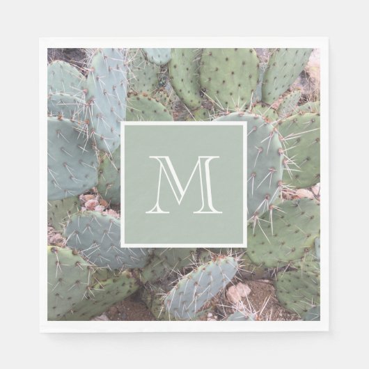 Serviette En Papier Cactus du désert personnalisé (Devant)