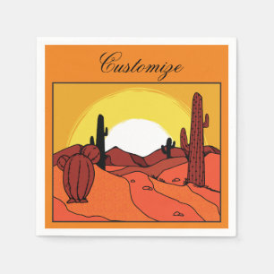 Serviette En Papier Cactus du désert Sunset Thunder_Cove