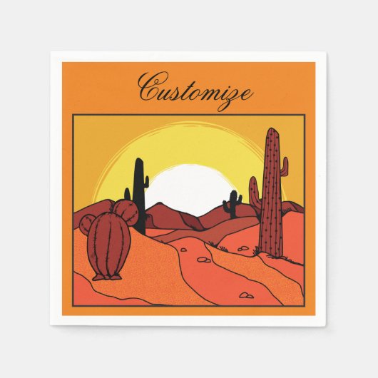 Serviette En Papier Cactus du désert Sunset Thunder_Cove (Devant)