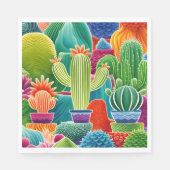 Serviette En Papier Cactus en pot abstrait (Devant)