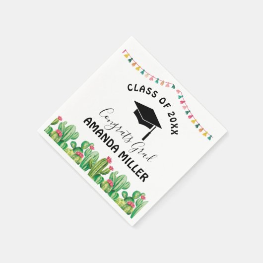 Serviette En Papier Cactus fiesta Graduation Party serviettes en papie (Coin)