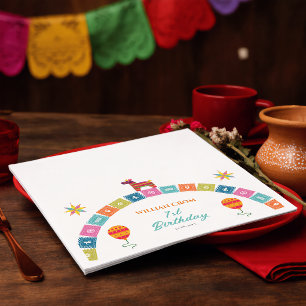Serviette En Papier Cactus Fiesta Mexicaine 1ère Année d'Anniversaire
