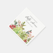 Serviette En Papier Cactus Fleur Rouge de Désert Baby Shower (Coin)