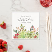 Serviette En Papier Cactus Fleur Rouge de Désert Mariage Shower Succul (En situation)