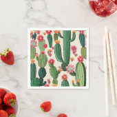 Serviette En Papier Cactus floral (En situation)