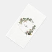 Serviette En Papier Cactus géométriques modernes Monogramme Blanc Pers (Coin)