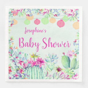 Serviette En Papier Cactus Lantern Fiesta Baby shower Succulents
