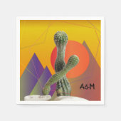 Serviette En Papier Cactus Monogram Napkins (Devant)
