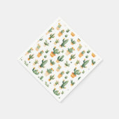 Serviette En Papier Cactus pointillés sur blanc (Coin)