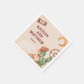 Serviette En Papier Cactus Rustique brun Mariage occidental (Coin)