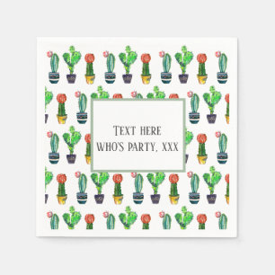 Serviette En Papier cactus, succulent, aquarelle, fiesta, mexicaine,