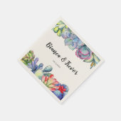 Serviette En Papier Cactus succulent aquarelle mariage papier serviett (Coin)