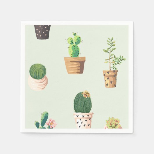 Serviette En Papier Cactus succulent mûre romantique sur l'arrière - p (Devant)