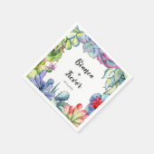Serviette En Papier Cactus & succulents aquarelle mariage papier servi (Coin)