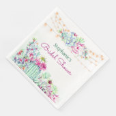 Serviette En Papier Cactus Succulents Chaîne Lumières Fête des mariées (Coin)