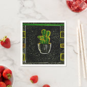 Serviette En Papier Cactus tirés (En situation)