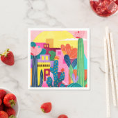 Serviette En Papier Cactus Town (En situation)