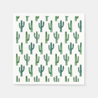 Serviette En Papier Cactus vert. Cactus aquarelle. Botanique moderne