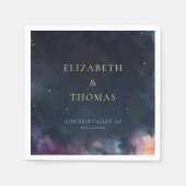 Serviette En Papier Cadeau céleste Midnight Blue Sky Stars Aquarelle (Devant)