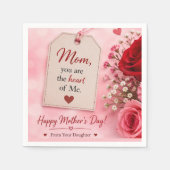 SERVIETTE EN PAPIER CADEAU D'AMOUR POUR LA FÊTE DES MÈRES  (Devant)