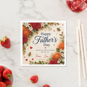 SERVIETTE EN PAPIER CADEAU D'AMOUR POUR PAPA