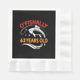 Serviette En Papier Cadeau d'anniversaire drôle de 63 ans papa pêcheur
