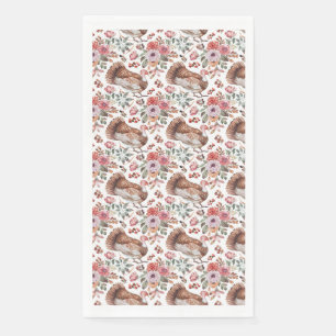 Serviette En Papier Cadeau d'anniversaire Floral et oiseaux aux dind