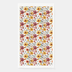 Serviette En Papier Cadeau d'anniversaire   Floral Vibrant En Aquarell