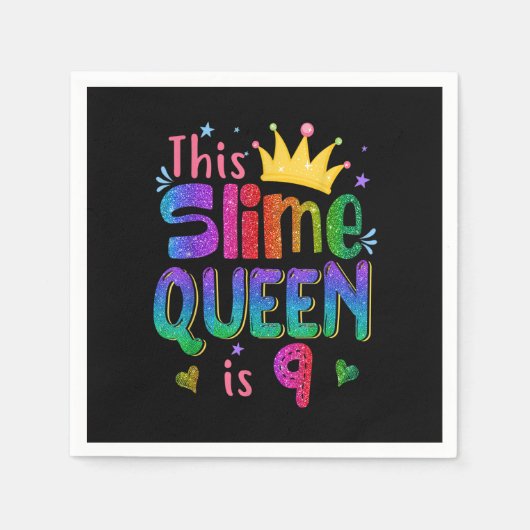 Serviette En Papier Cadeau de 9 ans Cette reine aux piments est 9e ann (Devant)