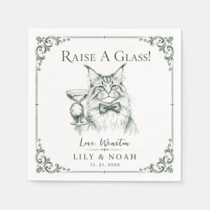 Serviette En Papier Cadeau de dessin personnalisé pour amateur de chat