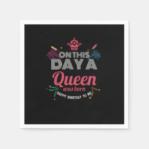 Serviette En Papier Cadeau De Fête D'Anniversaire Ce Jour-Là Une Reine